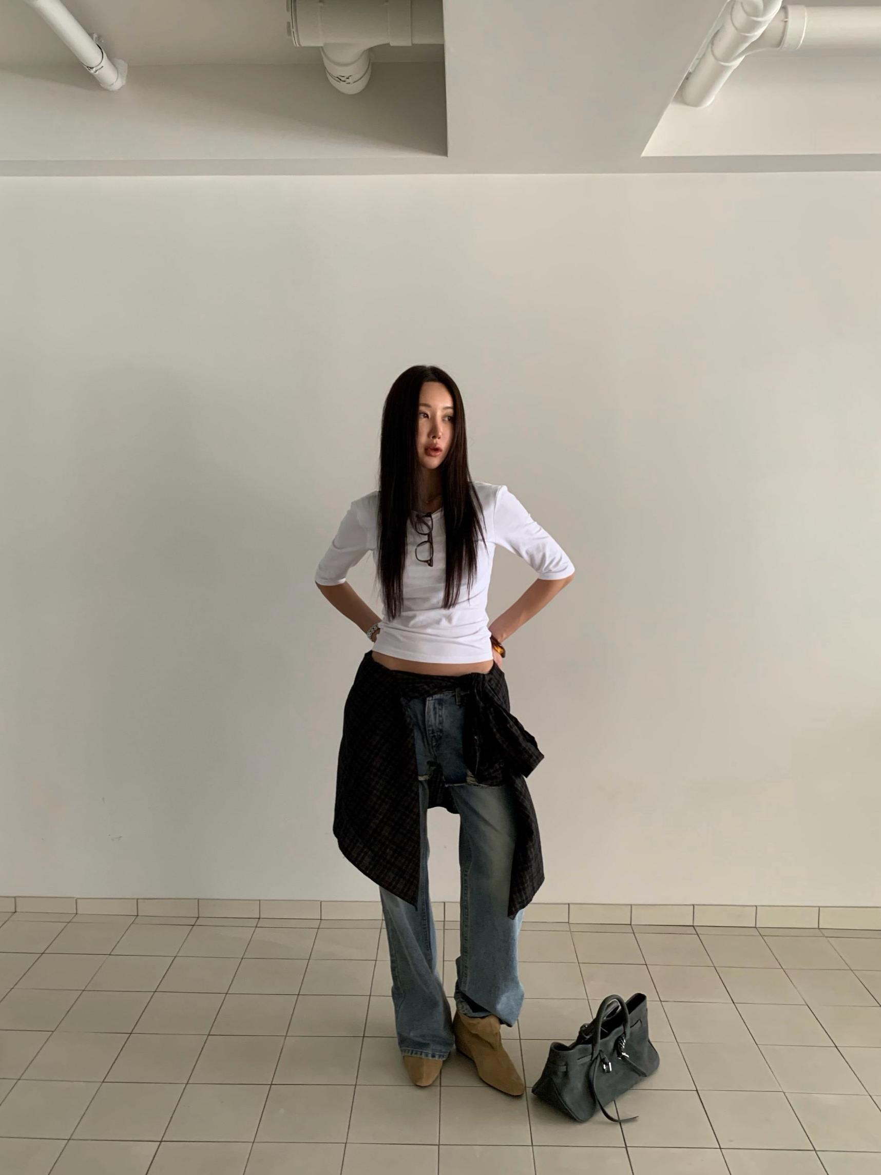 大U美背五分袖上衣